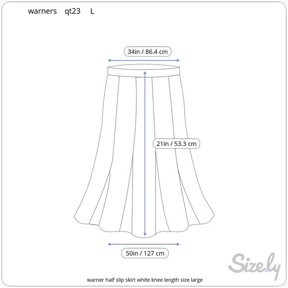 warner half slip skirt white knee length size large - Picture 2 of 8